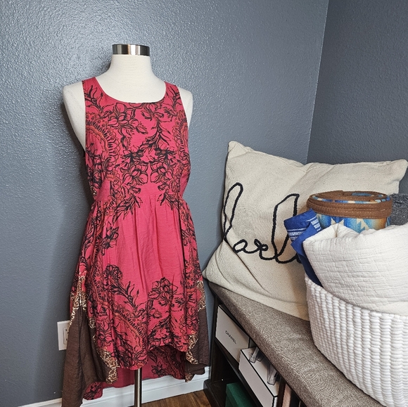 Free people red dress with lace size small